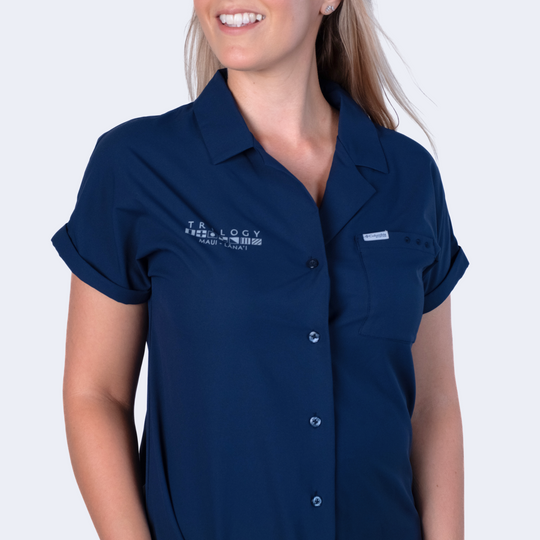 Womens Columbia Crew UPF Shirt S/S