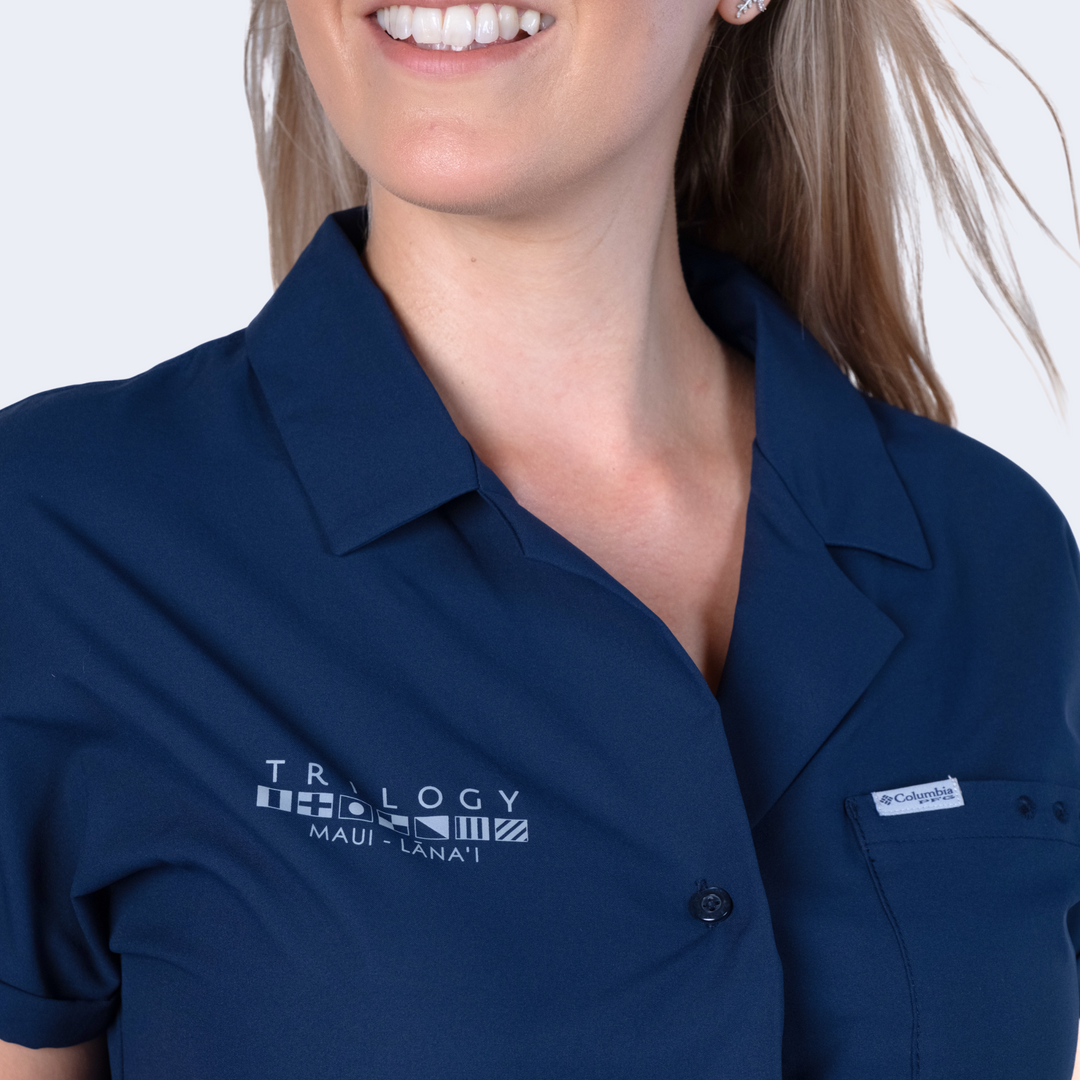 Womens Columbia Crew UPF Shirt S/S