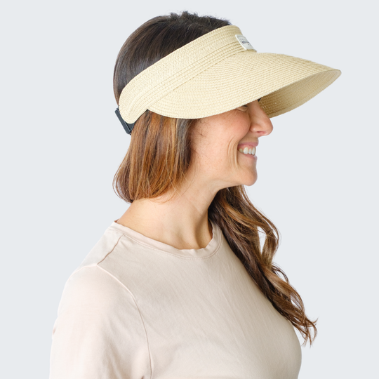 Dolly Straw Visor in Sand