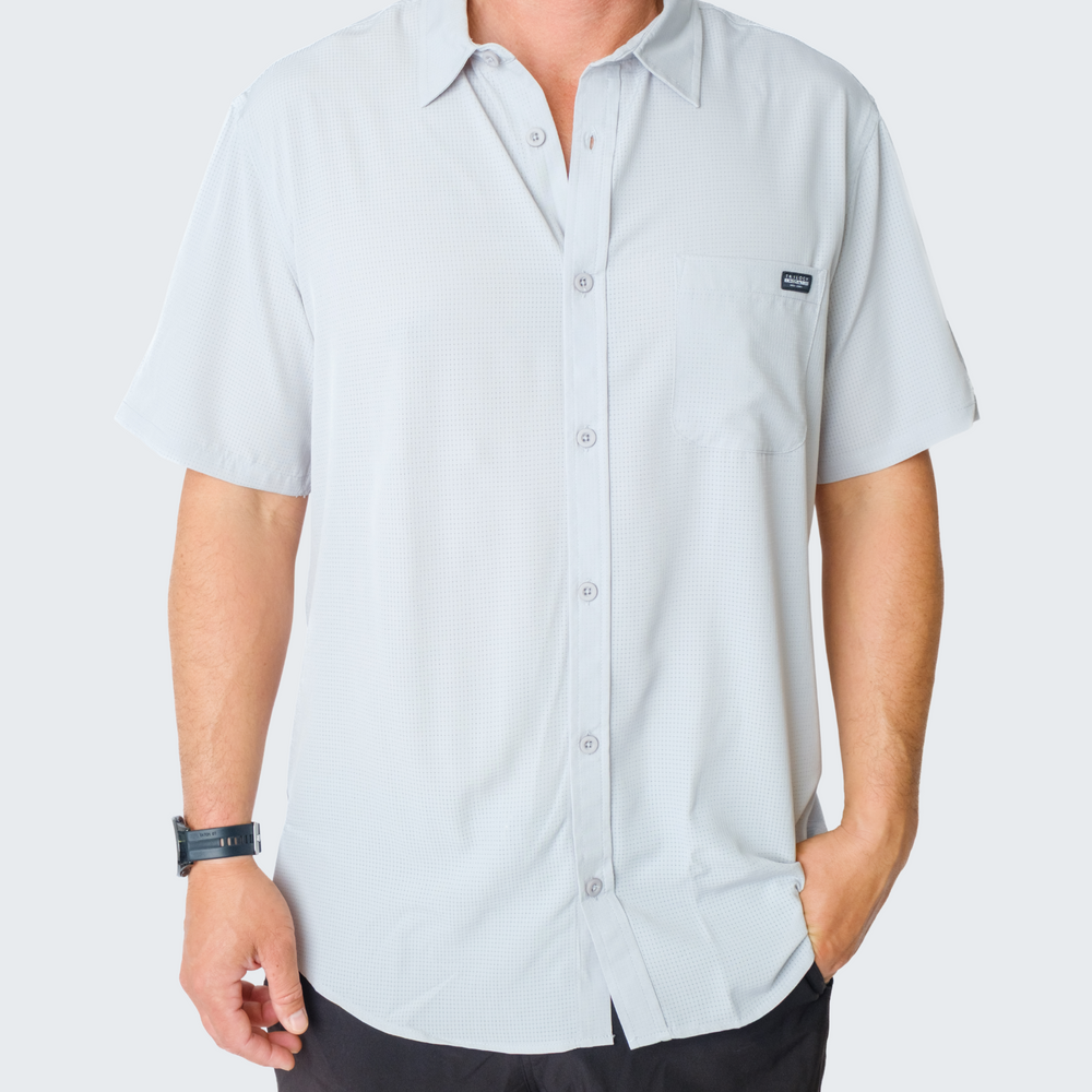 Horizon Woven Shirt in Light Gray