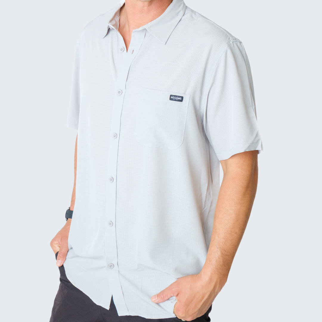 Horizon Woven Shirt in Light Gray
