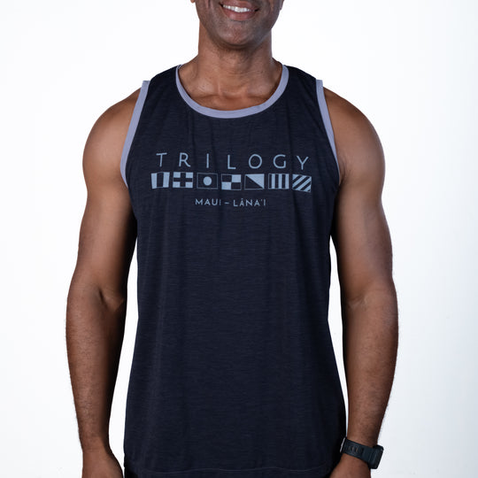 Mens Crew Tank Top in Dark Blue