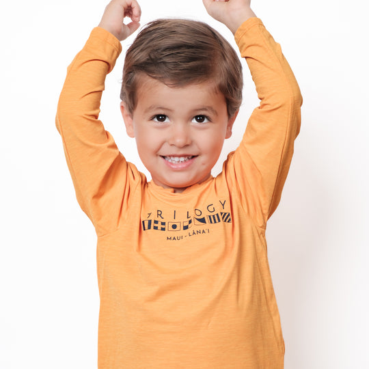 Little Crew UPF Long Sleeve Shirt in High Visibility Orange