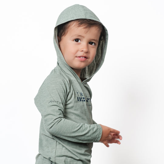 Little Crew UPF Hoodie in Olive Green