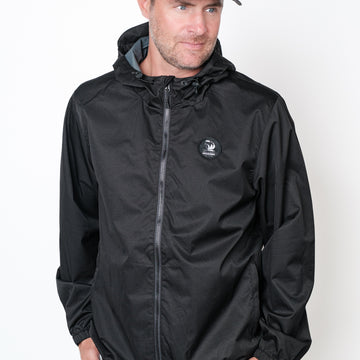 Mens Seascape Rain Jacket in Black