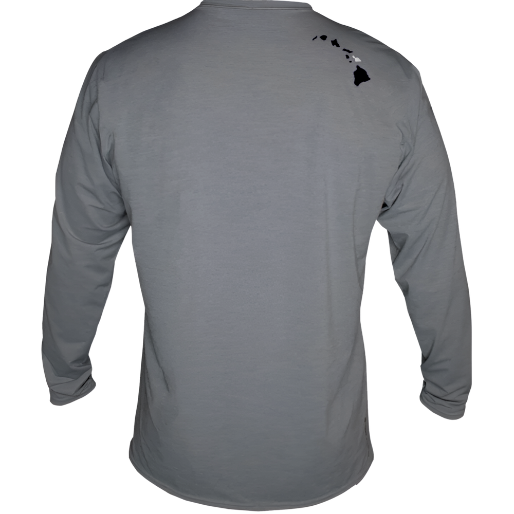 Mens Crew Long Sleeve Performance UPF Shirt in Charcoal Gray