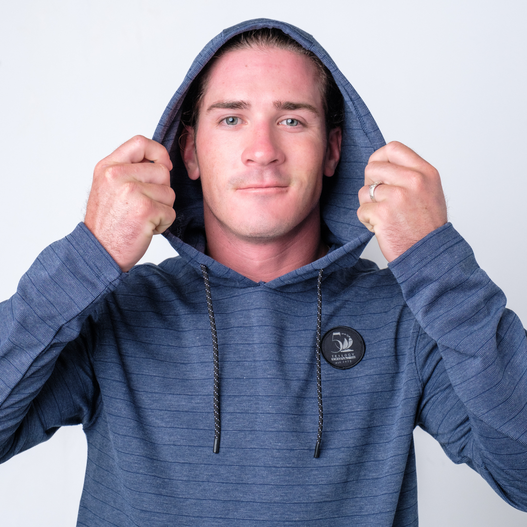 Mens Dawn Patrol Hoodies in Navy Stripe