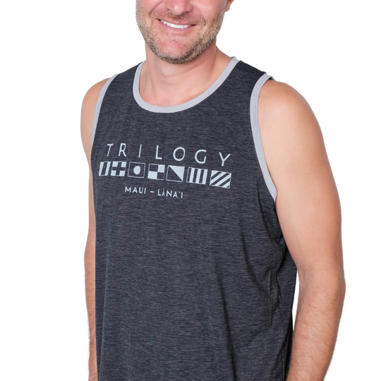 Mens Crew Tank Top in Charcoal