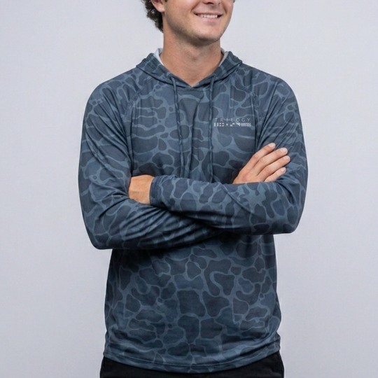 Carter SPF Hoodie in Navy Camo