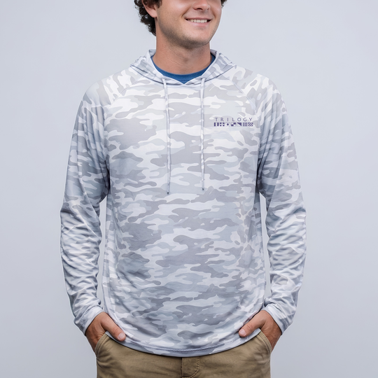 Carter SPF Hoodie in White Camo