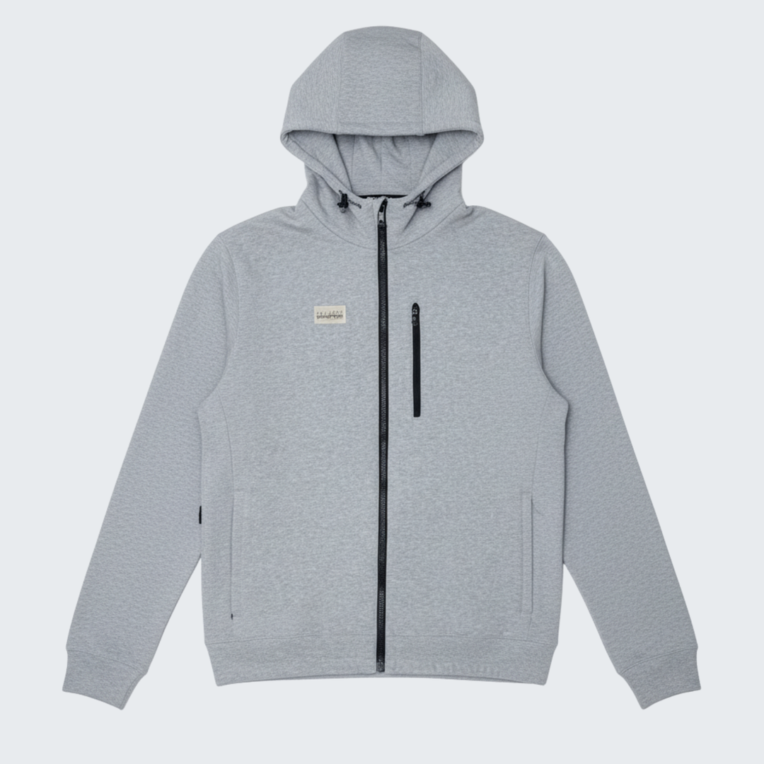 Telos Hoodie Fleece Jacket in Light Gray
