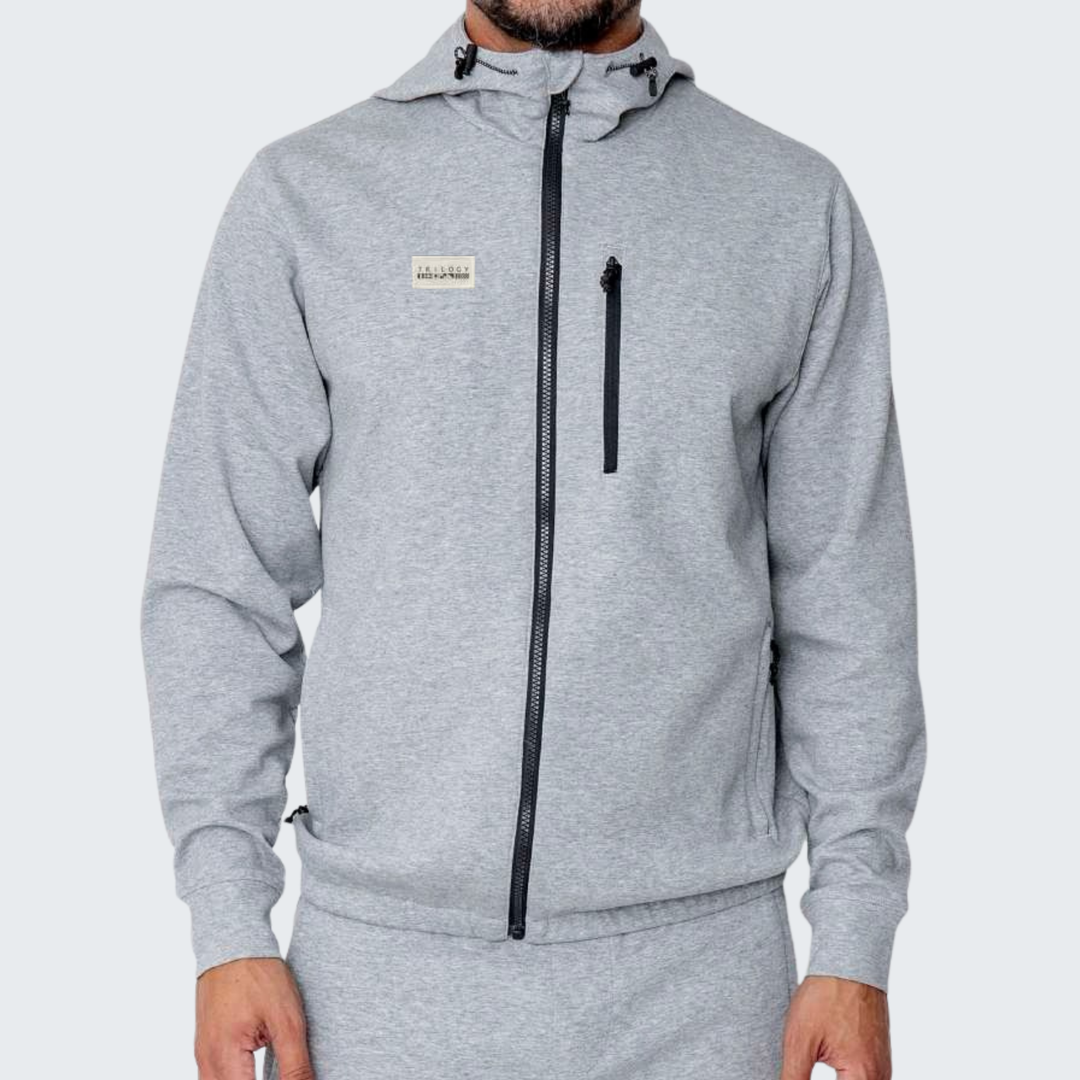 Telos Hoodie Fleece Jacket in Light Gray