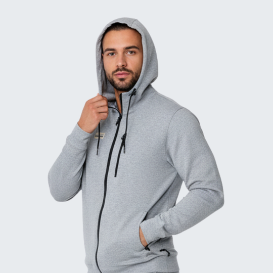 Telos Hoodie Fleece Jacket in Light Gray