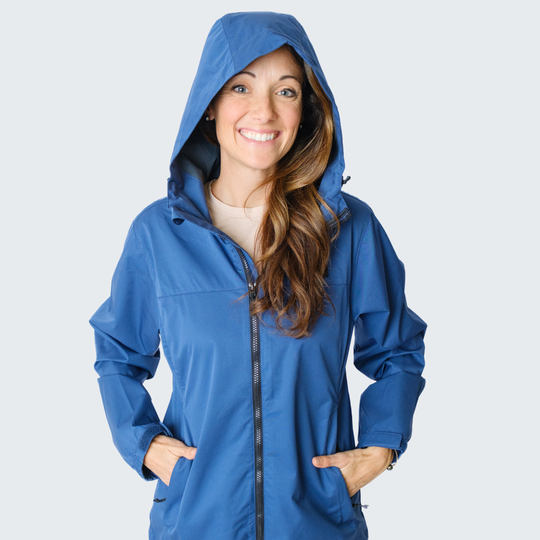 Tina Rain Jacket in Navy Blue