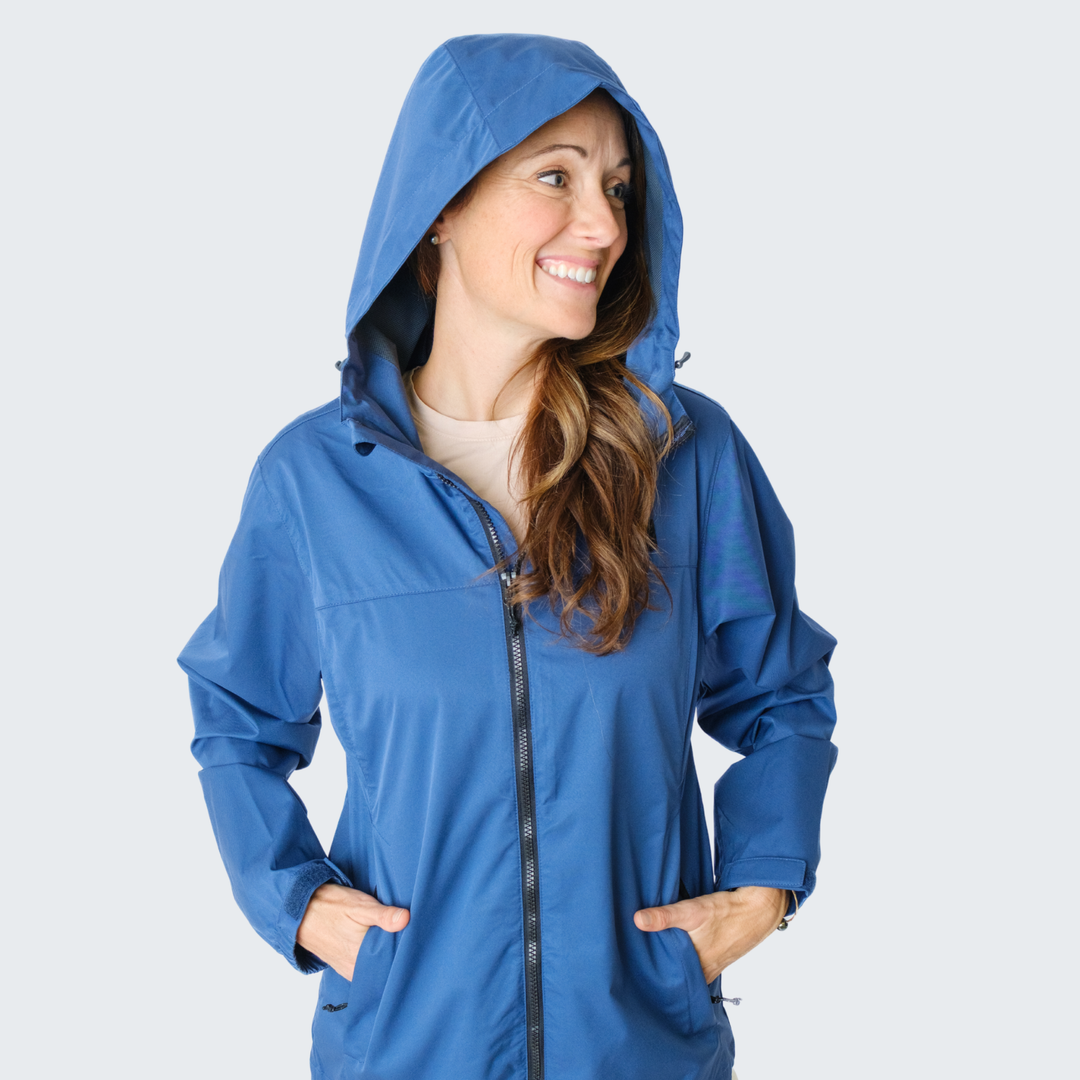 Tina Rain Jacket in Navy Blue