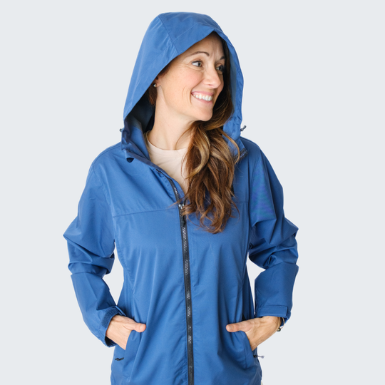 Tina Rain Jacket in Navy Blue