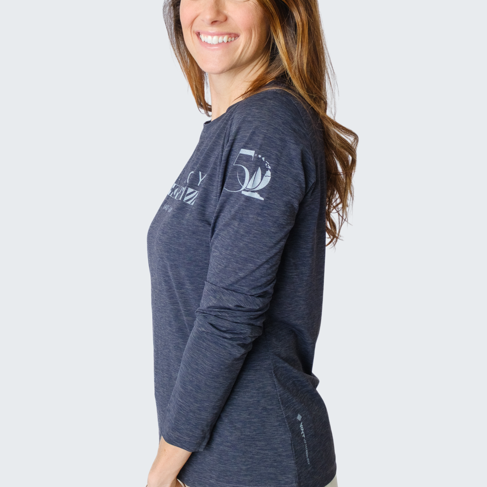 Womens Anetik LS Shirt in Charcoal Gray