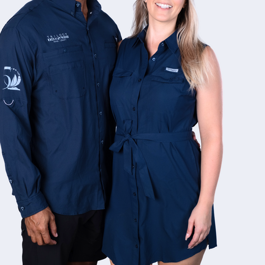 Sun Drifter Woven Dress in Navy