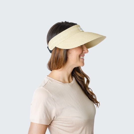 Dolly Straw Visor in Sand