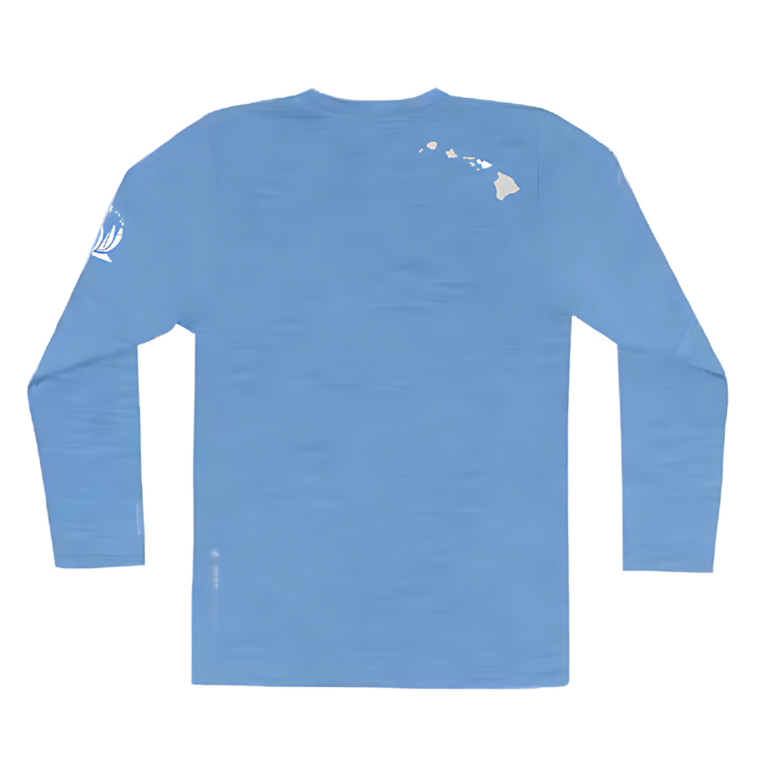 Youth Crew Long Sleeve UPF Shirt in Bahama Blue