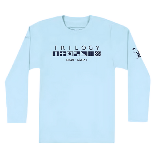Youth Crew Long Sleeve UPF Shirt in Sky Blue